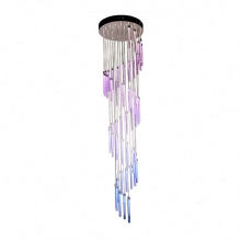 Lamp Circular Lighting Large Luxury Indoor Light Purple Modern Glass Low Ceiling Chandelier